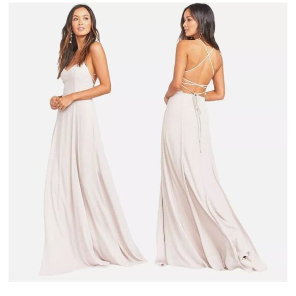 SHOW ME YOUR MUMU Light Blush Pink Godshaw Goddess Gown Size Extra Small - Picture 1 of 11